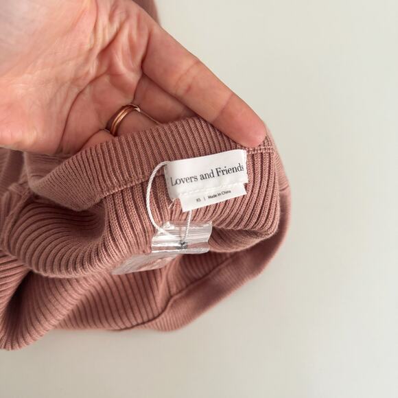 Lovers and Friends Mauve Ellerie Feather Knit Mini Dress Size XS - Picture 6 of 8